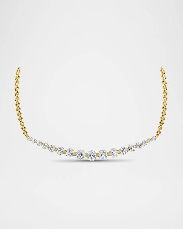 Lab Grown Diamond 18K Yellow Gold Graduated Necklace, 2.0tcw